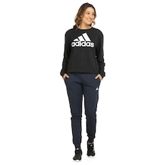 Blusa de Moletom adidas Logo sem Capuz - Feminina - Foto 4