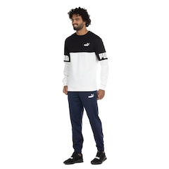 Blusa de Moletom Puma Masculina Power Colorblock Crew FL - Foto 4