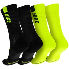 Kit Meia Cano Médio Nike Multiplier Corrida 2 Pares Adulto - Foto 2