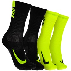 Kit Meia Cano Médio Nike Multiplier Corrida 2 Pares Adulto - Foto 1