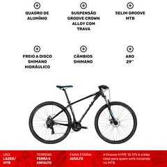 Mountain Bike Groove Hype 10 - Aro 29 - Freio a Disco Mecânico - Câmbio Shimano - 21 Marchas - Foto 2