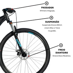 Mountain Bike Groove Hype 10 - Aro 29 - Freio a Disco Mecânico - Câmbio Shimano - 21 Marchas - Foto 7