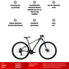 Mountain Bike Groove Hype 10  - Aro 29 - Freio a Disco Mecânico - Câmbio Shimano - Foto 3