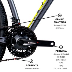 Mountain Bike Groove Hype 50 - Aro 29 - Freio a Disco Hidráulico - Câmbio Shimano - 24 Marchas - Foto 9