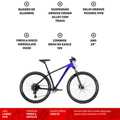 Mountain Bike Groove SKA 50 - Aro 29 - Freio Disco Hidráulico - Câmbio Sram Eagle-12 Marchas - Foto 4