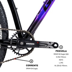 Mountain Bike Groove SKA 50 - Aro 29 - Freio Disco Hidráulico - Câmbio Sram Eagle-12 Marchas - Foto 10