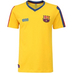 Camiseta Barcelona Manga Curta Casual Retrô Campions - Masculina - Foto 1