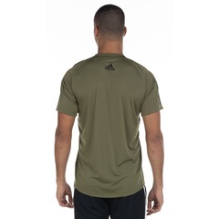 Camiseta adidas Manga Curta Freelift 3 Bar com Listras - Masculina - Foto 3