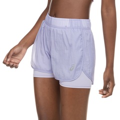 Short Feminino ASICS Duplo com Elástico Logo - Foto 1