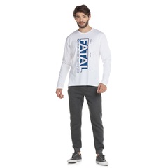 Camiseta Fatal Manga Longa Estampada 27059 - Masculina - Foto 4