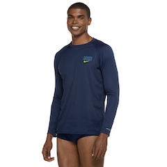 Camiseta Nike Manga Longa com Proteção Solar Block Logo - Masculina - Foto 4
