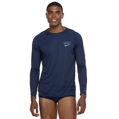Camiseta Nike Manga Longa com Proteção Solar Block Logo - Masculina - Foto 2