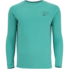 Camiseta Nike Manga Longa com Proteção Solar Block Logo - Masculina - Foto 1