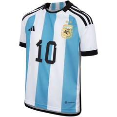 Camisa do Messi Argentina I 10 22 adidas - Infantil - Foto 3
