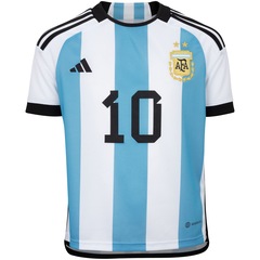 Camisa do Messi Argentina I 10 22 adidas - Infantil - Foto 1