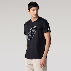 Camiseta ASICS Manga Curta Logo Espiral Crepe - Masculina - Foto 2