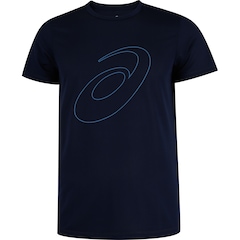 Camiseta ASICS Manga Curta Logo Espiral Crepe - Masculina - Foto 1