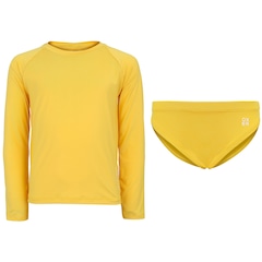 Conjunto Camiseta Manga Longa com Proteção Solar UV 50+ e Calcinha Girl Oxer - Feminino - Foto 1