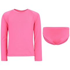 Conjunto Camiseta Manga Longa com Proteção Solar UV 50+ e Calcinha Girl Oxer - Feminino - Foto 1