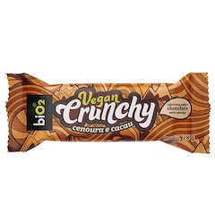 Barra de Proteína Bio2 Vegan Crunchy Cenoura e Cacau 28g com Cobertura de Chocolate Meio Amargo - Foto 1
