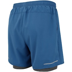 Bermuda Masculina ASICS 5' 2 em 1 Quadriculado - Foto 2