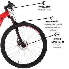 Mountain Bike Caloi Évora - Aro 29 - Freio a Disco Hidráulico - Câmbio Traseiro Shimano - 24 Marchas - Foto 6
