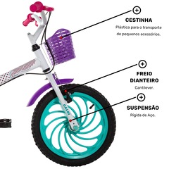 Bicicleta Infantil Aro 16 Caloi Ceci - Freios Cantilever e Tambor - Foto 5