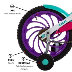 Bicicleta Infantil Aro 16 Caloi Ceci - Freios Cantilever e Tambor - Foto 7