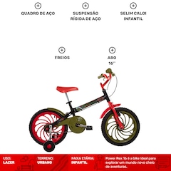 Bicicleta Infantil Aro 16 Caloi Power Rex - Freios Cantilever e Tambor - Foto 3