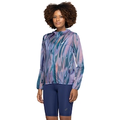 Jaqueta Corta-Vento ASICS Feminino com Capuz Osaka Estampada Color Sumi - Foto 2