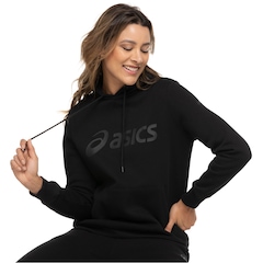 Blusa de Moletom Feminina ASICS com Capuz Canguru e Fleece - Foto 1