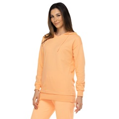 Blusa de Moletinho Feminina Oxer Alongado com Capuz - Foto 2