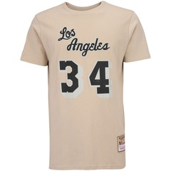 Camiseta Los Angeles Lakers NBA Mitchell & Ness Khaki Black - Masculina - Foto 1