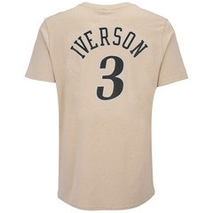 Camiseta Philadelphia 76ers NBA Mitchell & Ness Khaki Black - Masculina - Foto 2
