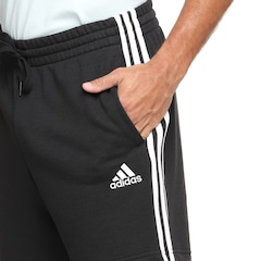 Bermuda Moletom adidas Essentials Stripes - Masculina - Foto 4