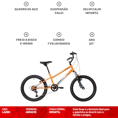 Bicicleta Infantil Aro 20 Caloi Snap - Freio V-Brake - Foto 2