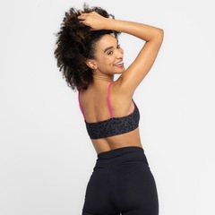 Top Fitness sem Bojo Oxer Baixa Sustentação Reversível Estampa Drop - Adulto - Foto 3