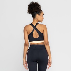 Top Fitness com Bojo Removível Oxer Média Sustentação Alça Cruzada Textura - Adulto - Foto 3