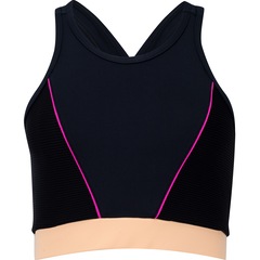 Top Fitness com Bojo Removível Oxer Média Sustentação Alça Cruzada Textura - Adulto - Foto 5