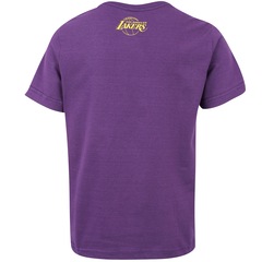 Camiseta Los Angeles Lakers NBA Manga Curta Wordmark - Júnior - Foto 2