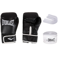 Kit de Boxe Everlast: Bandagem + Protetor Bucal + Luvas de Boxe Treino Core - Adulto - Foto 1