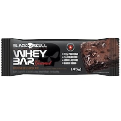 Barra de Proteína Black Skull Whey Bar Gourmet - 45 g - Brownie de Chocolate - Foto 1