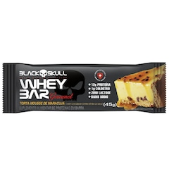 Barra de Proteína Black Skull Whey Bar Gourmet - 45 g - Torta de Mousse de Maracujá - Foto 1
