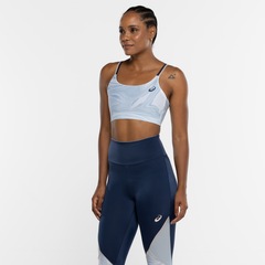 Top Fitness sem Bojo ASICS Baixa Sustentação Blue Sumi - Adulto - Foto 9