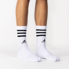 Kit de Meia Cano Alto Adidas 3 Listras Adulto - Foto 2