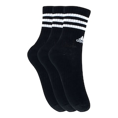 Kit de Meia Cano Alto Adidas 3 Listras Adulto - Foto 1