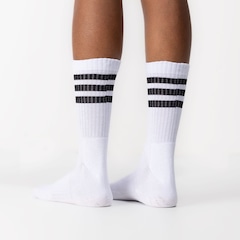 Kit de Meia Cano Alto Adidas 3 Listras Adulto - Foto 3