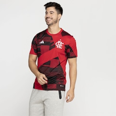 Camisa Pré-Jogo do Flamengo 23 adidas - Masculina - Foto 4