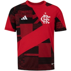 Camisa Pré Jogo do Flamengo 23 adidas - Infantil - Foto 1