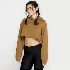 Blusa de Moletom Cropped Feminina adidas com Capuz Hiit - Foto 3